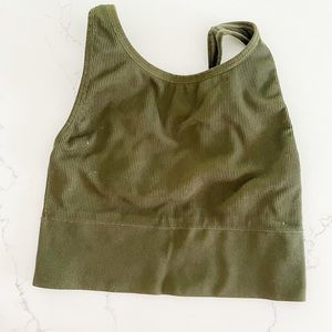 Victoria’s Secret Ribbed Dark Green Sports Bra
